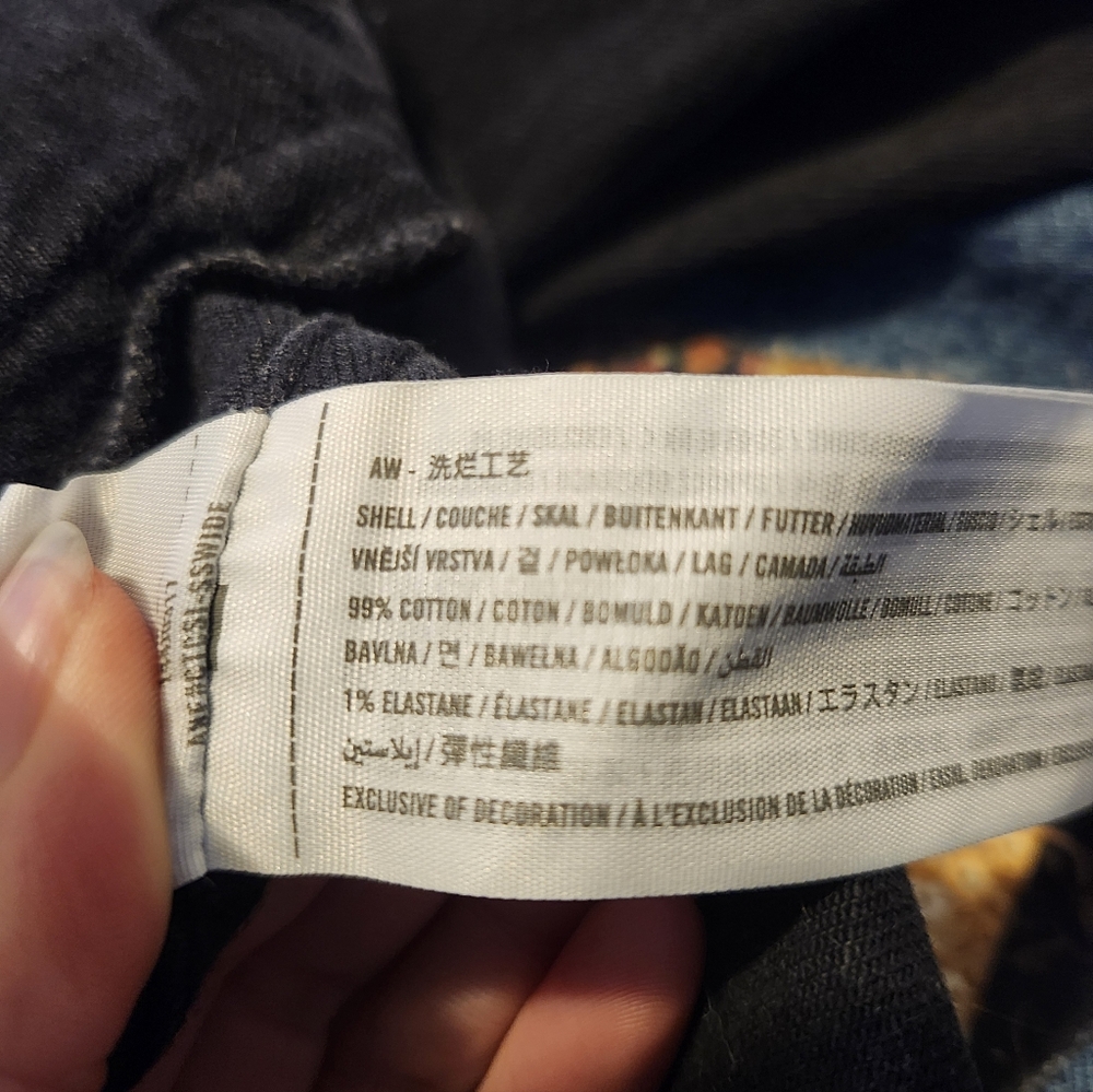 Re Worked A&F Black Denim Jacket With Strawberry Patch On Back - Picture 8 of 11